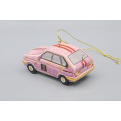 Ёлочная игрушка "Девятка" спортивная сиреневая с красными полосами