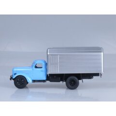 1:43 Масштабная модель ЛуМЗ-890Б (на шасси ЗИЛ-164) голубой/серебристый