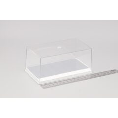 Пластиковый Бокс для моделей белый подиум зеркальное покрытие (155 х 90 х 70 мм)