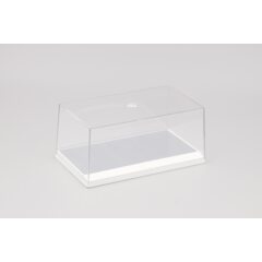 Пластиковый Бокс для моделей белый подиум зеркальное покрытие (155 х 90 х 70 мм)