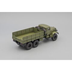1:43 Масштабная модель КРАЗ 214Б бортовой с тентом, зеленый / зеленый тент