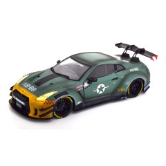 1:18 Масштабная модель Nissan GT-R (R35) W/ Liberty Walk body kit 2.0 Army Fighter - 2022
