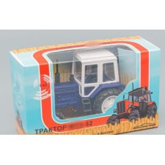 1:43 Масштабная модель Трактор МТЗ-82 (металл/пластик, синий)