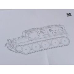 1:43 Сборная модель Гусеничный транспортёр-снегоболотоход (ГТ-С), 1954 г.