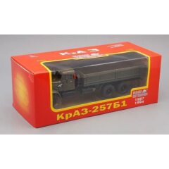 1:43 Масштабная модель КРАЗ 257Б1 бортовой (1987-1994), оливковый