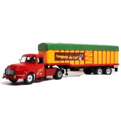 1:43 Масштабная модель WILLEME Lc610 Truck Transports Du Cerf (1952), red / orange / green
