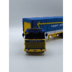 1:43 Масштабная модель SCANIA Lbt 143 Truck Telonato Asg Transports (1982), Yellow Blue Silver