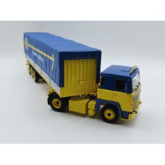 1:43 Масштабная модель SCANIA Lbt 143 Truck Telonato Asg Transports (1982), Yellow Blue Silver