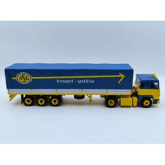 1:43 Масштабная модель SCANIA Lbt 143 Truck Telonato Asg Transports (1982), Yellow Blue Silver