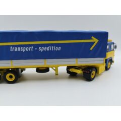 1:43 Масштабная модель SCANIA Lbt 143 Truck Telonato Asg Transports (1982), Yellow Blue Silver
