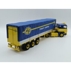 1:43 Масштабная модель SCANIA Lbt 143 Truck Telonato Asg Transports (1982), Yellow Blue Silver