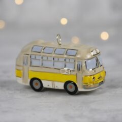 Елочная игрушка "Автобус - Ленинград" с желтой полосой