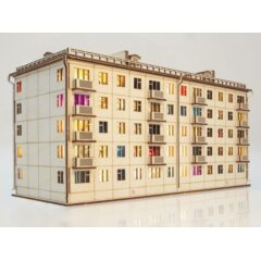 1:87 Сборная модель Хрущёвка пятиэтажный дом