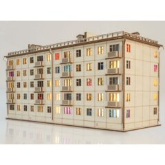 1:87 Сборная модель Хрущёвка пятиэтажный дом