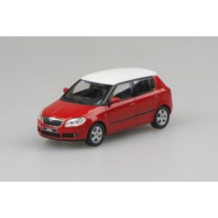 1:43 Масштабная модель Skoda Fabia II 2007 Red Corrida Uni with White Roof