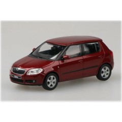 1:43 Масштабная модель Skoda Fabia II 2007 red flamenco met