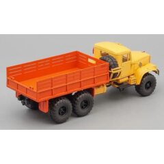 1:43 Масштабная модель КРАЗ 255Б бортовой с тентом (1969), оранжевый