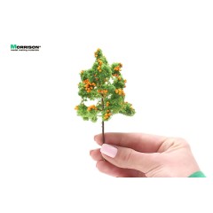 Фруктовое дерево для макета с оранжевыми плодами. Высота 10 см.
