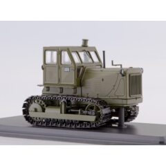 1:43 Масштабная модель Трактор ЧТЗ-100 металлические траки (хаки)