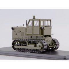 1:43 Масштабная модель Трактор ЧТЗ-100 металлические траки (хаки)