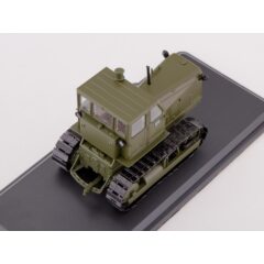 1:43 Масштабная модель Трактор ЧТЗ-100 металлические траки (хаки)