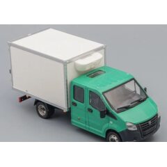 1:43 Масштабная модель ГАЗель NEXT A22R33 рефрижератор, зеленый / серый