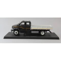 1:43 Масштабная модель ГАЗон C42R31 бортовой с тентом, черный / серый
