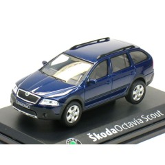 1:43 Масштабная модель Skoda Octavia Combi Scout 2008 Storm Blue Metallic