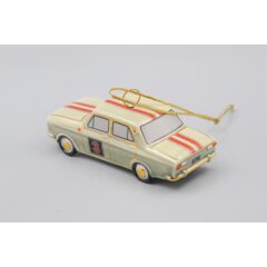 Ёлочная игрушка "Москвич 412" спортивный оливковый с красными полосами