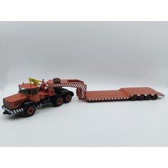 1:43 Масштабная модель BERLIET TB 015 M3 6x4 с прицепом-тяжеловозом 1960 Red