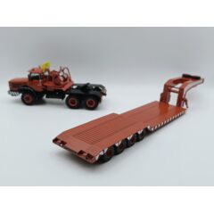 1:43 Масштабная модель BERLIET TB 015 M3 6x4 с прицепом-тяжеловозом 1960 Red
