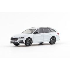 1:43 Масштабная модель Skoda Octavia IV Combi RS (2020) - Moon White Metallic