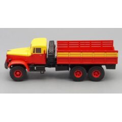 1:43 Масштабная модель КРАЗ-214Б бортовой Аварийный (1963-1967), красный с жёлтым