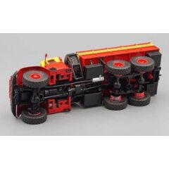 1:43 Масштабная модель КРАЗ-214Б бортовой Аварийный (1963-1967), красный с жёлтым