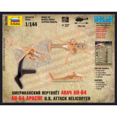 1:144 Сборная модель Американский вертолет "Апач" АН-64