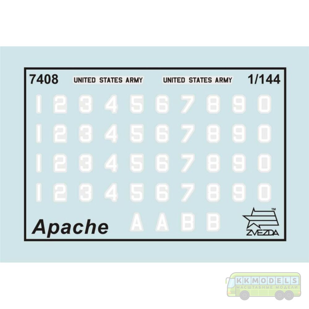 1:144 Сборная модель Американский вертолет "Апач" АН-64