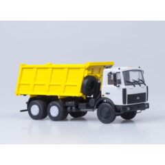 1:43 Масштабная модель МАЗ-5516 самосвал (серый/желтый) /откидывающаяся кабина/