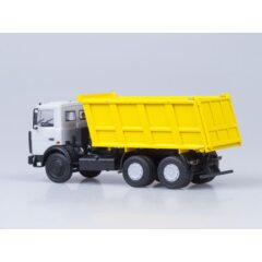 1:43 Масштабная модель МАЗ-5516 самосвал (серый/желтый) /откидывающаяся кабина/