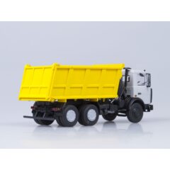 1:43 Масштабная модель МАЗ-5516 самосвал (серый/желтый) /откидывающаяся кабина/
