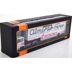 1:43 Масштабная модель BERLIET TR280 с полуприцепом "Almeras Eminence Porsche Racing Team" (1980), white blue red