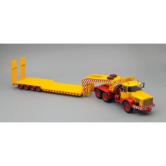 1:43 Масштабная модель BERLIET TB 015 M3 6x4 с прицепом-тяжеловозом (1960), Yellow/Red