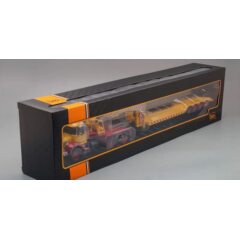 1:43 Масштабная модель BERLIET TB 015 M3 6x4 с прицепом-тяжеловозом (1960), Yellow/Red