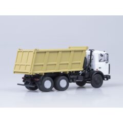 1:43 Масштабная модель МАЗ-5516 самосвал (белый/желтый) /откидывающаяся кабина/