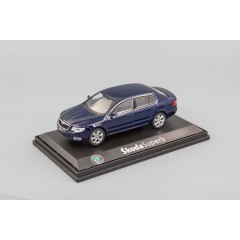 1:43 Масштабная модель Skoda Superb II (2008) Storm Blue Metallic
