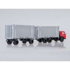 1:43 Масштабная модель КАМАЗ-53212 контейнеровоз с прицепом ГКБ-8350