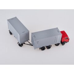 1:43 Масштабная модель КАМАЗ-53212 контейнеровоз с прицепом ГКБ-8350