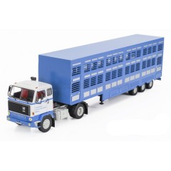 1:43 Масштабная модель VOLVO F89 Truck Commerce D'ovins Du Larzac Millau - Livestock Transporter - Trasporto Animali (1978), light blue / white