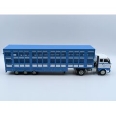 1:43 Масштабная модель VOLVO F89 Truck Commerce D'ovins Du Larzac Millau - Livestock Transporter - Trasporto Animali (1978), light blue / white