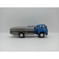 1:43 Масштабная модель МАЗ ТЦ-7.5 Топливозаправщик "Огнеопасно", голубой / серый