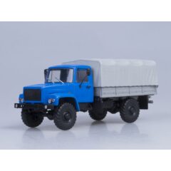 1:43 Масштабная модель 3308 4х4 (двигатель ЗМЗ-513) бортовой с тентом, (синий)